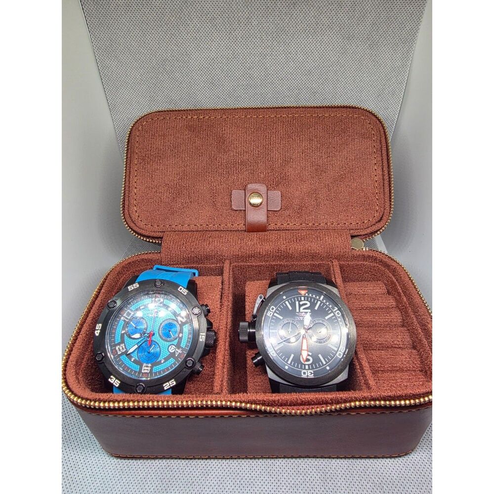 Invicta Men's Watch 2-Piece Collector Set + Digicase Leatherette Travel Case